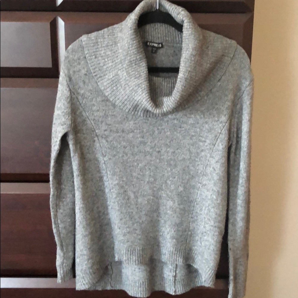 Express grey cowl neck sweater
